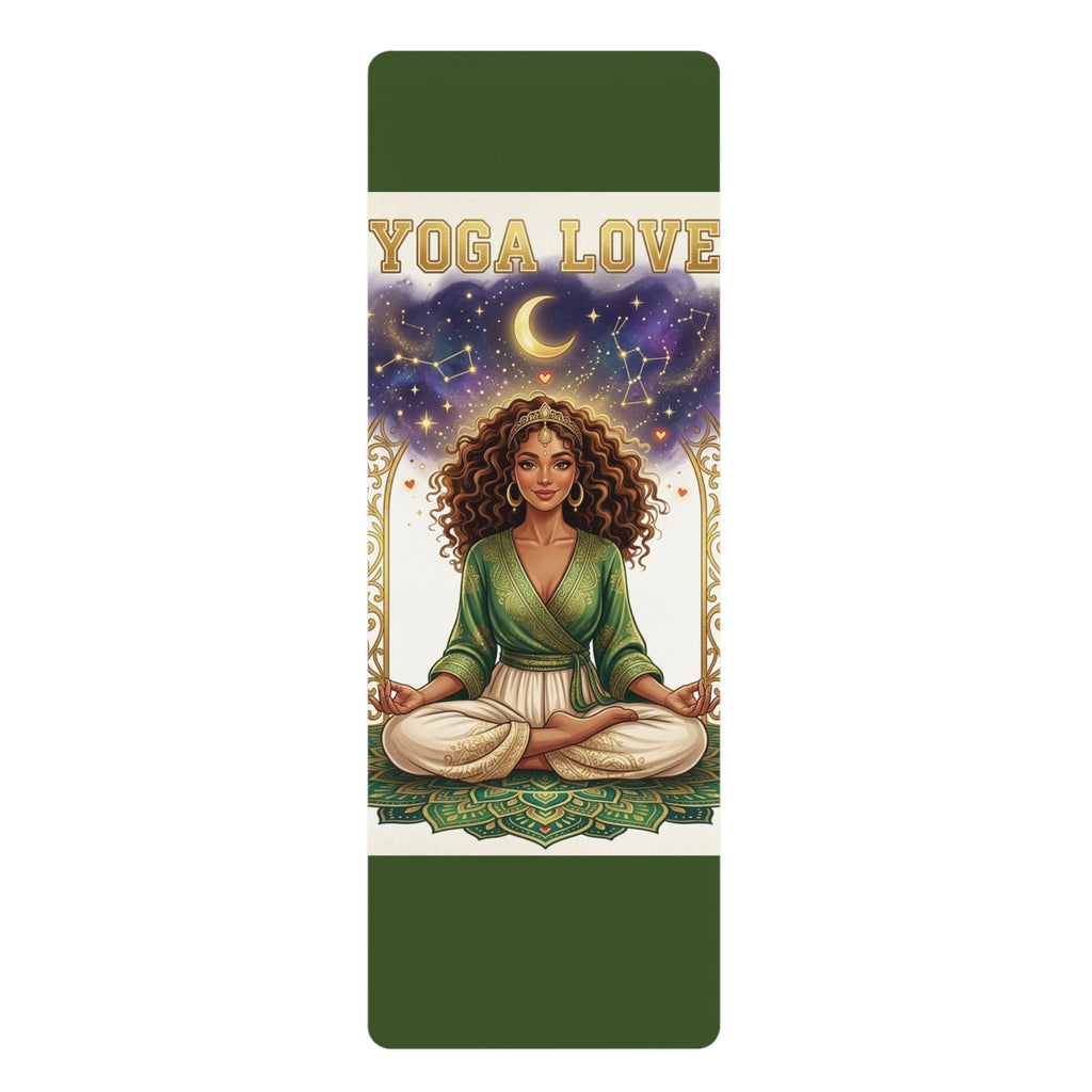 Goddess Meditation Rubber Yoga Mat | Spiritual Lotus Pose Pattern Printify