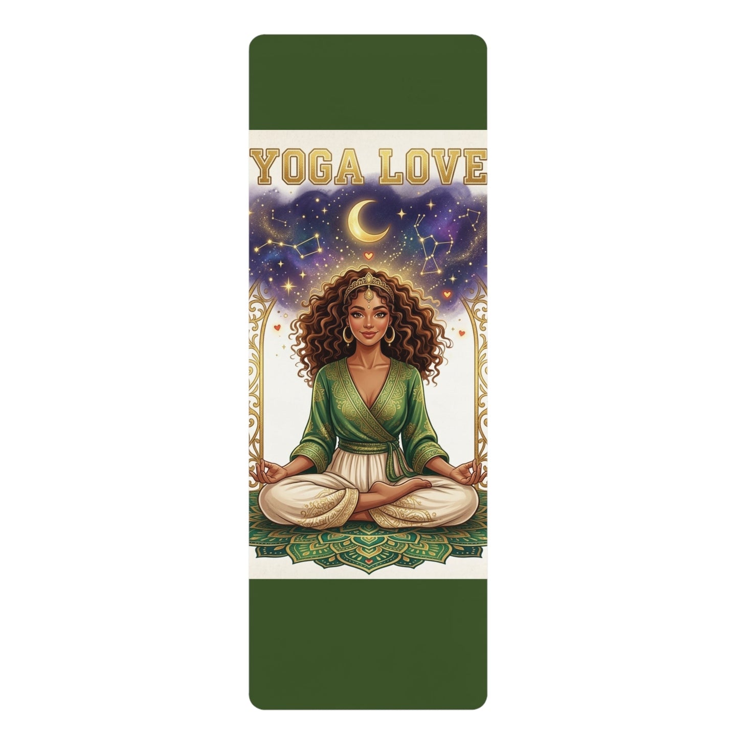 Goddess Meditation Rubber Yoga Mat | Spiritual Lotus Pose Pattern - Best Yoga Mats for Home Workouts