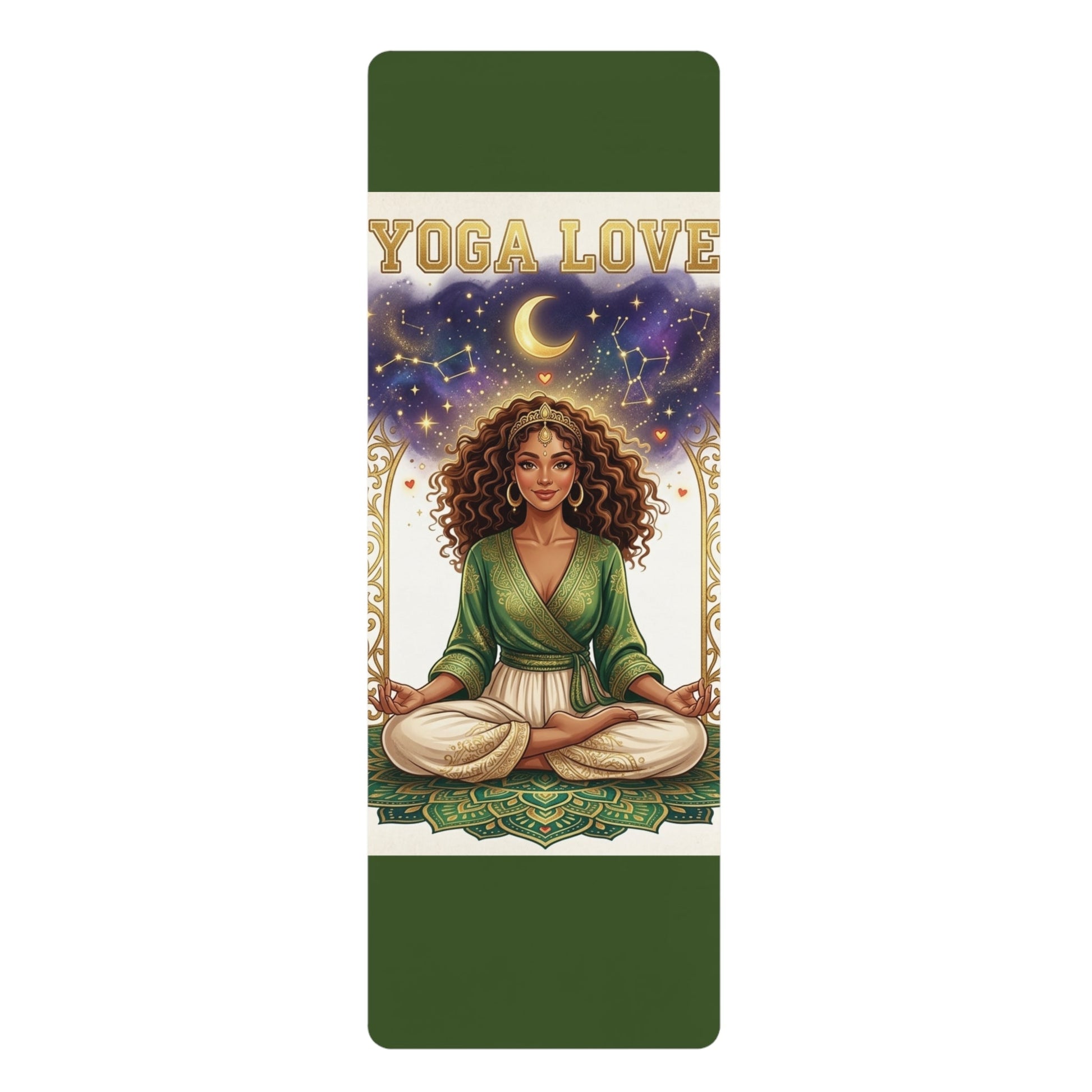 Goddess Meditation Rubber Yoga Mat | Spiritual Lotus Pose Pattern - Best Yoga Mats for Home Workouts