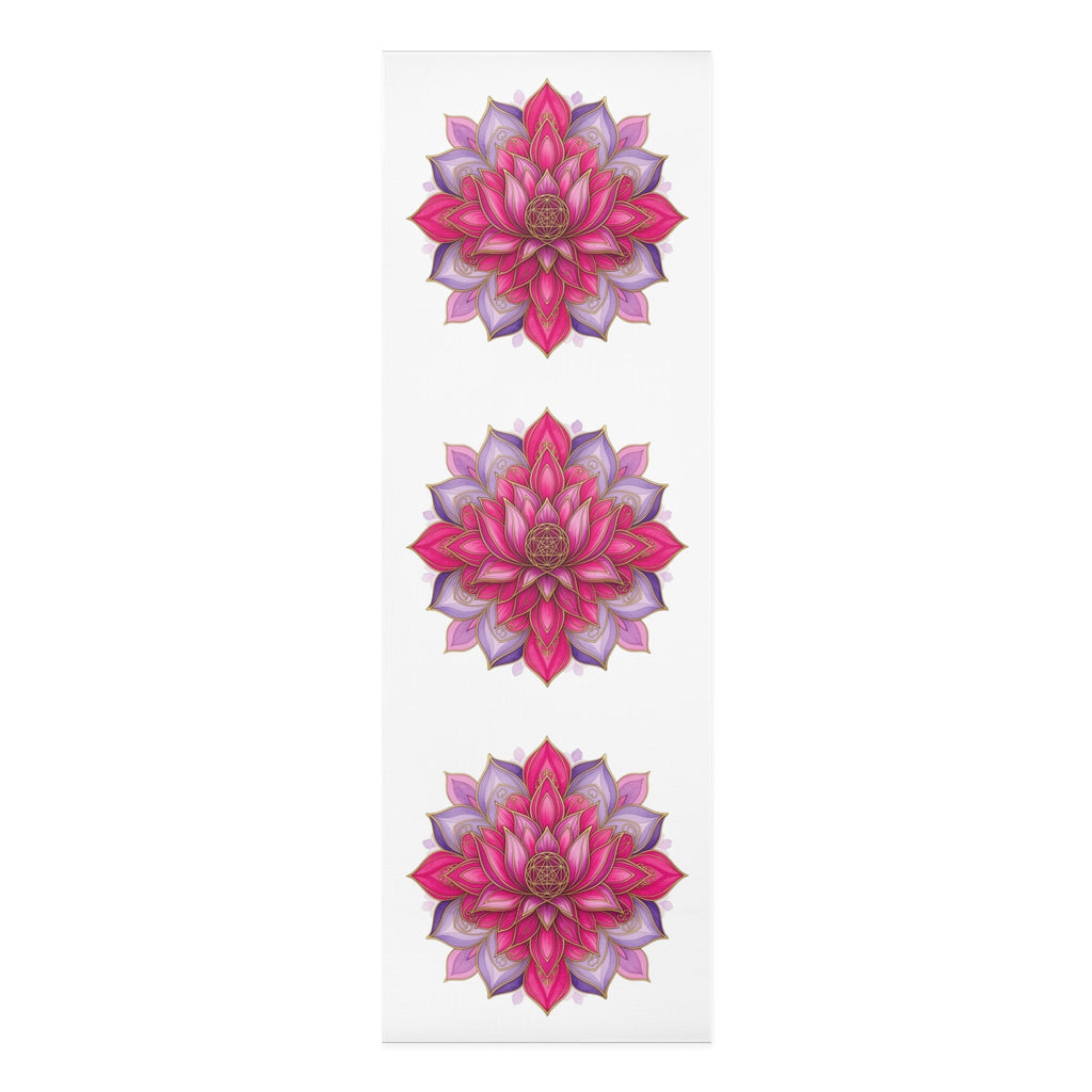 Lotus Bloom Yoga Mat | Inspirational Fitness Mat for Meditation, Pilates & Home Gym, Gift for Active Women Printify