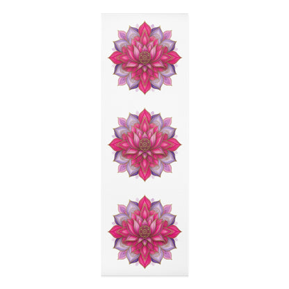 Lotus Bloom Yoga Mat | Inspirational Fitness Mat for Meditation, Pilates & Home Gym, Gift for Active Women - Best Yoga Mats for Home Workouts