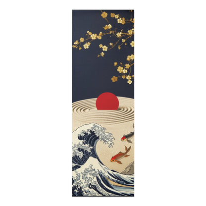 Koi Wave Sun Foam Yoga Mat | Japanese Cherry Blossom Zen Design - Best Yoga Mats for Home Workouts