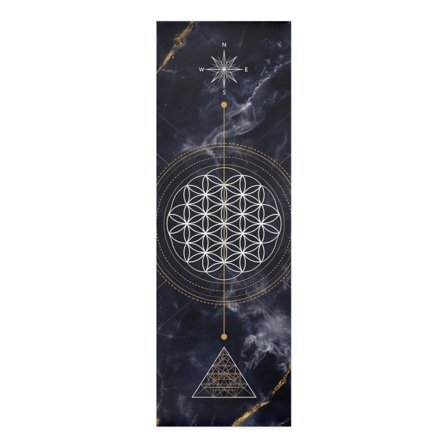Sacred Geometry Flower of Life Foam Yoga Mat | Mystic Marble Design - Best Yoga Mats for Home Workouts