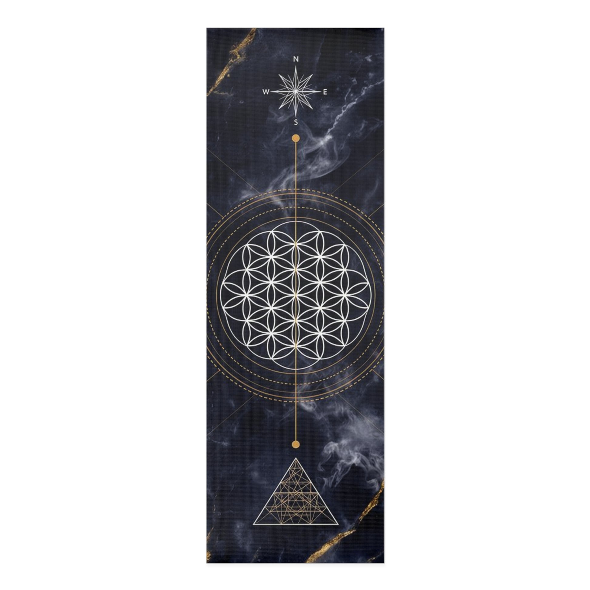 Sacred Geometry Flower of Life Foam Yoga Mat | Mystic Marble Design - Best Yoga Mats for Home Workouts