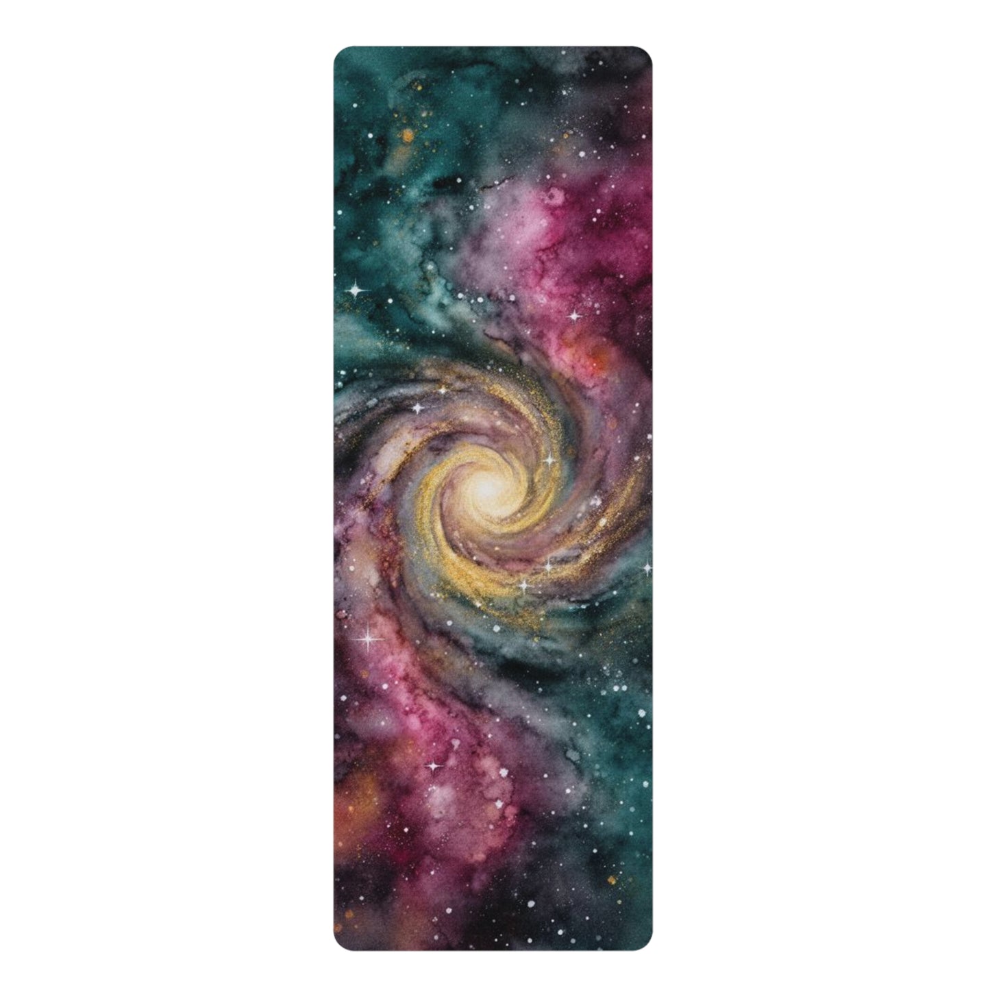 Galaxy Swirl Rubber Yoga Mat | Spiral Nebula Cosmic Design - Best Yoga Mats for Home Workouts