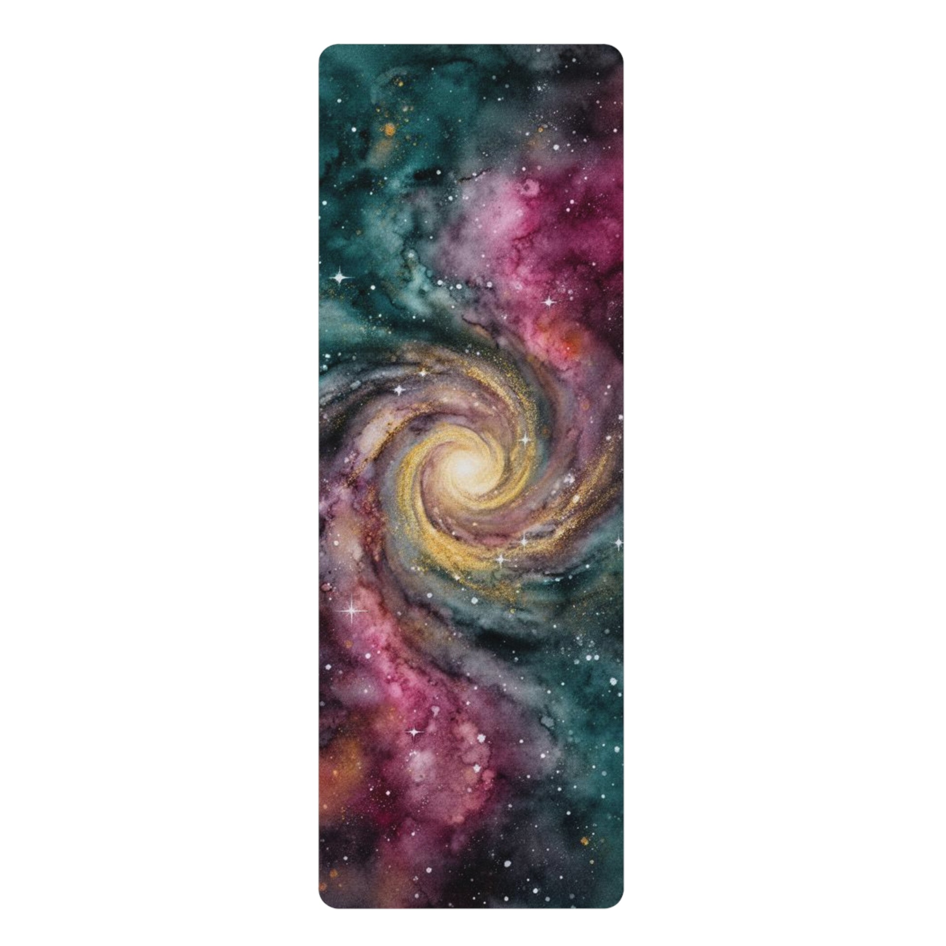 Galaxy Swirl Rubber Yoga Mat | Spiral Nebula Cosmic Design - Best Yoga Mats for Home Workouts