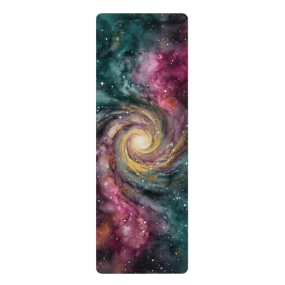 Galaxy Swirl Rubber Yoga Mat | Spiral Nebula Cosmic Design - Best Yoga Mats for Home Workouts