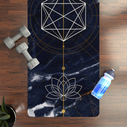 Sacred Geometry Lotus Rubber Yoga Mat | Mandala Metatron Design - Best Yoga Mats for Home Workouts