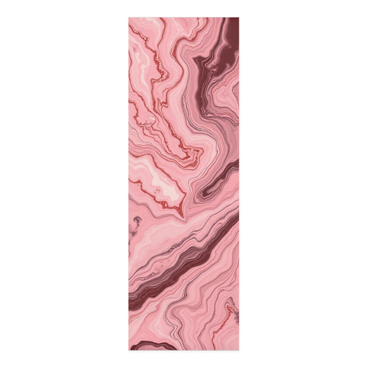 Pink Marble Swirl Foam Yoga Mat | Pink Agate Pattern - Best Yoga Mats for Home Workouts