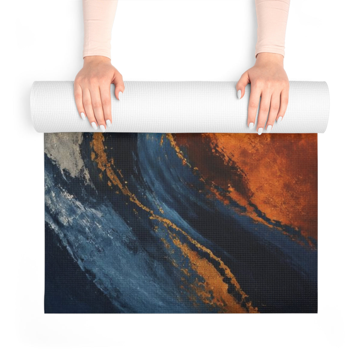Personalized Non-Slip Yoga Mat | Custom Colorful Wave Design, Pilates, Home Gym Printify