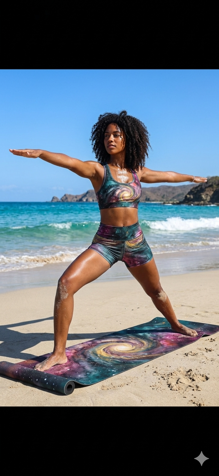 Galaxy Swirl Rubber Yoga Mat | Spiral Nebula Cosmic Design Printify