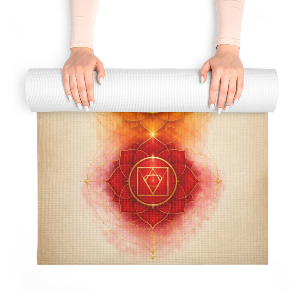 Chakra Alignment Foam Yoga Mat | Seven Chakra Symbols, Energy Healing Printify