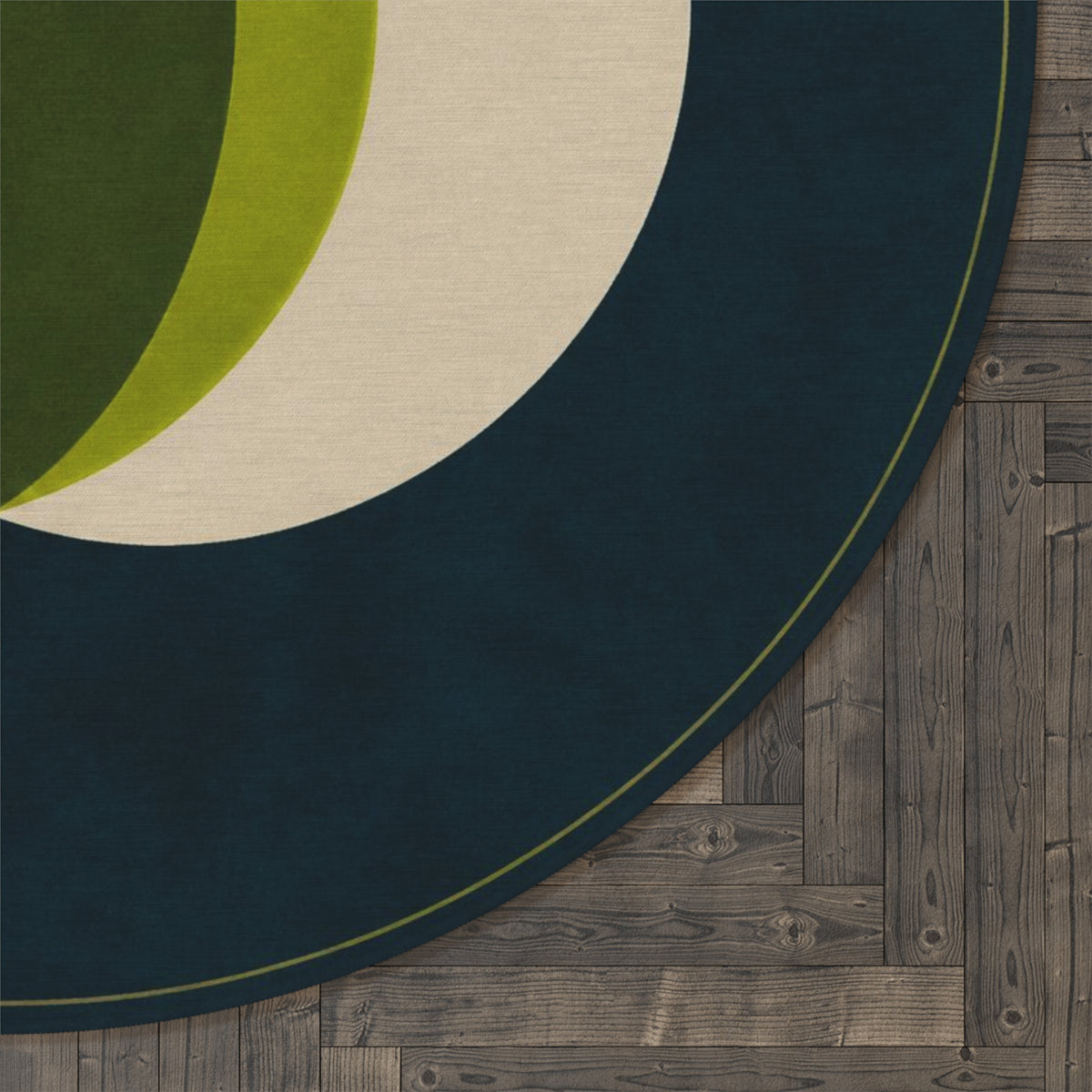 Overlapping Circle Abstract Round Rug | Modern Geometric Floor Mat Printify