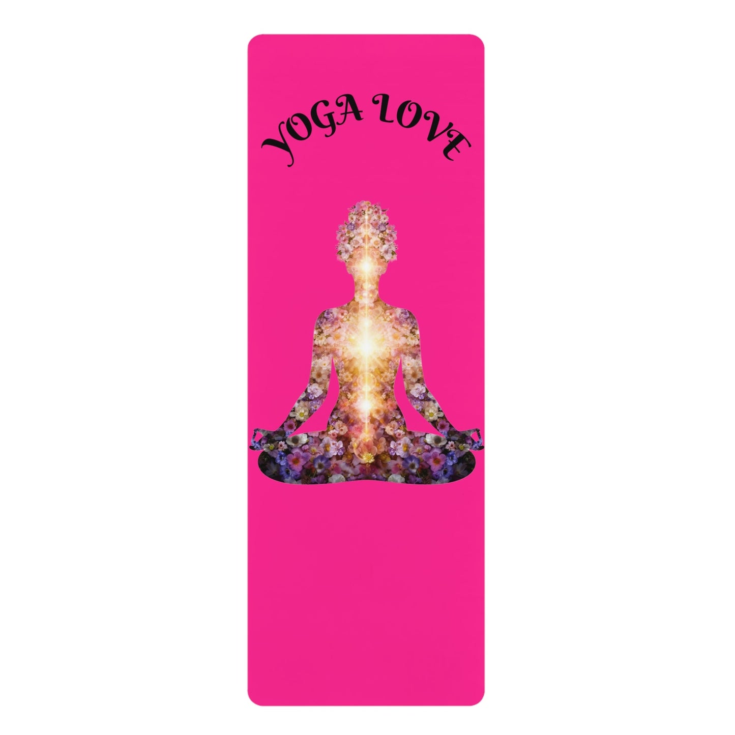 Non Slip Fitness Mat, Ocean Inspired Workout Mat, Wellness Gift for Women, Yoga Lover Gift | floral chakras, magenta background - Best Yoga Mats for Home Workouts