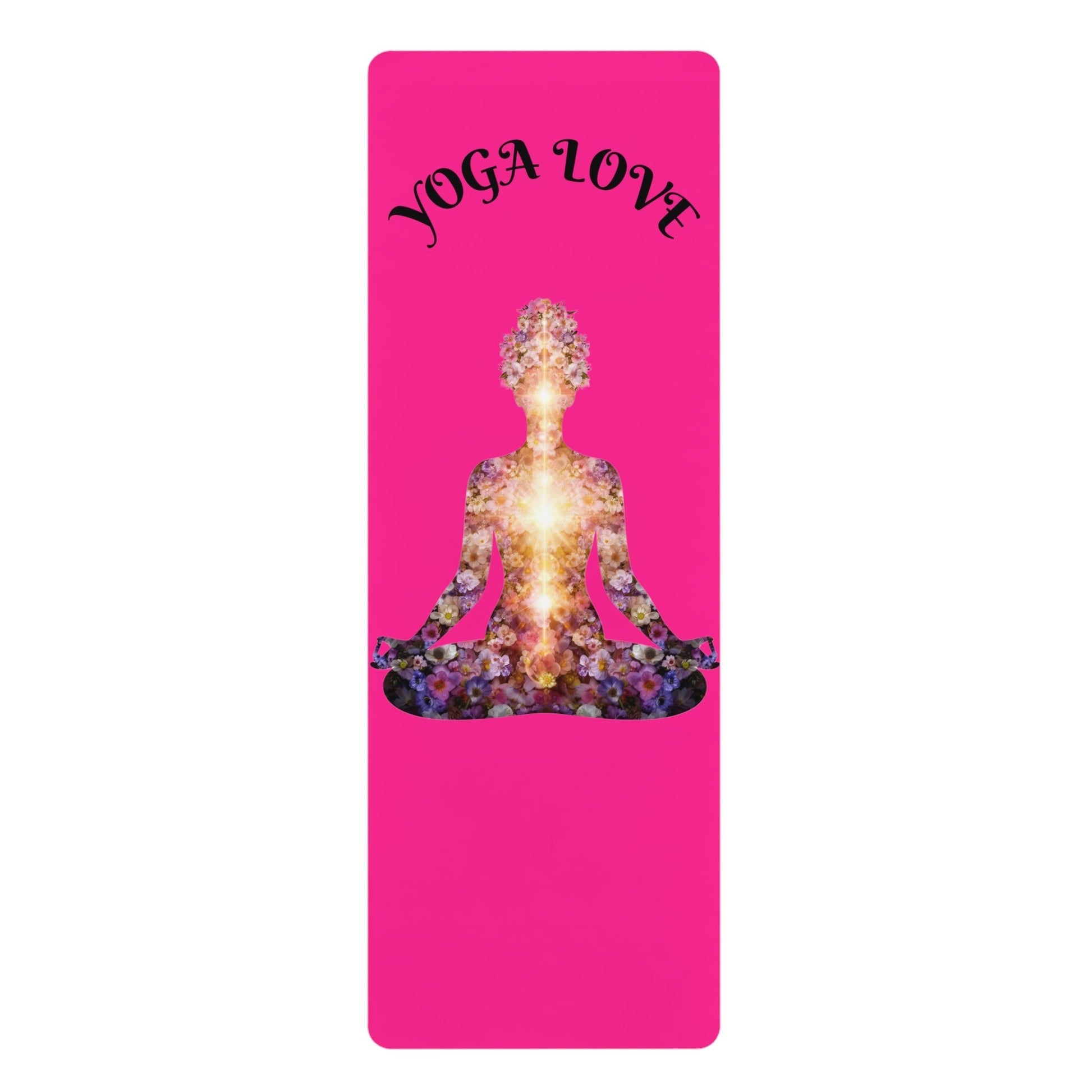 Non Slip Fitness Mat, Ocean Inspired Workout Mat, Wellness Gift for Women, Yoga Lover Gift | floral chakras, magenta background - Best Yoga Mats for Home Workouts