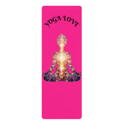 Non Slip Fitness Mat, Ocean Inspired Workout Mat, Wellness Gift for Women, Yoga Lover Gift | floral chakras, magenta background - Best Yoga Mats for Home Workouts