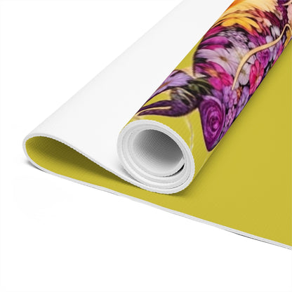 Floral Meditating Figure Yoga Love Foam Yoga Mat | Pink Chakra Design - Best Yoga Mats for Home Workouts