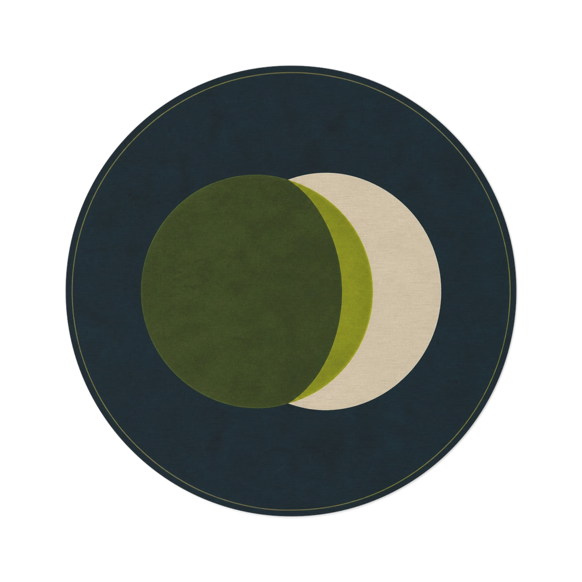 Overlapping Circle Abstract Round Rug | Modern Geometric Floor Mat Printify