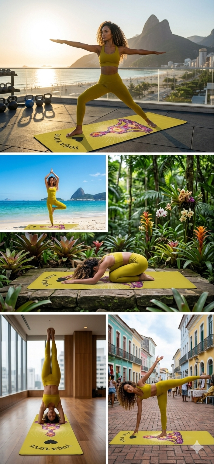 Floral Meditating Figure Yoga Love Foam Yoga Mat | Pink Chakra Design - Best Yoga Mats for Home Workouts