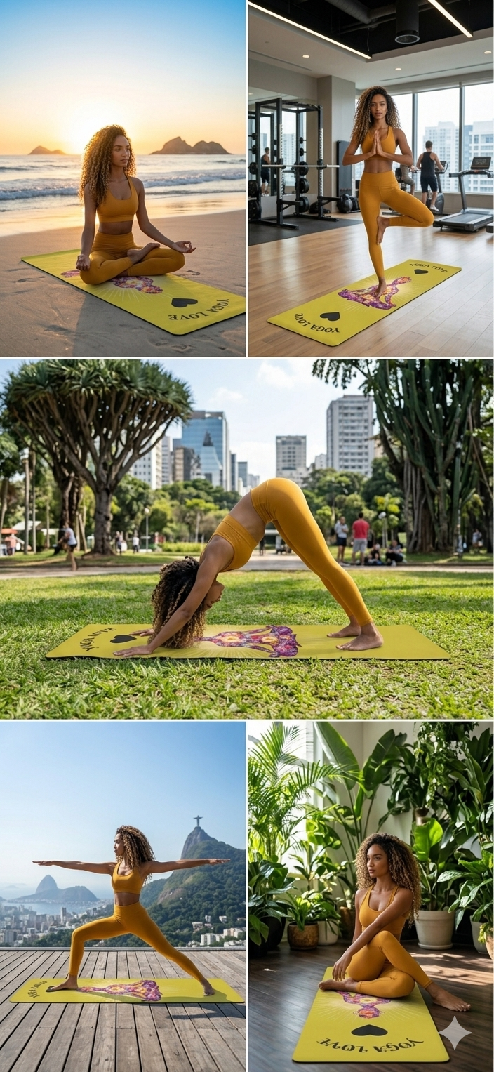 Floral Meditating Figure Yoga Love Foam Yoga Mat | Pink Chakra Design - Best Yoga Mats for Home Workouts
