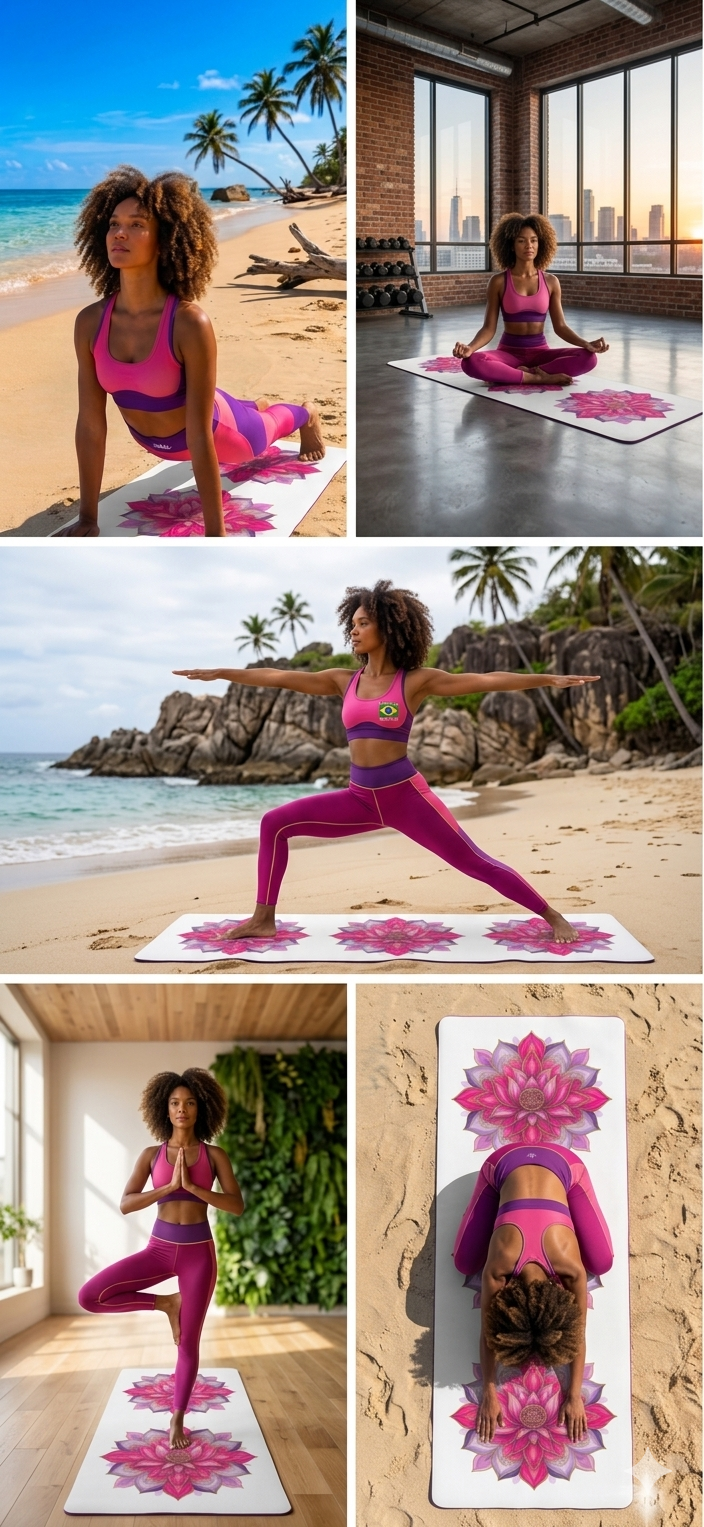 Lotus Bloom Yoga Mat | Inspirational Fitness Mat for Meditation, Pilates & Home Gym, Gift for Active Women - Best Yoga Mats for Home Workouts