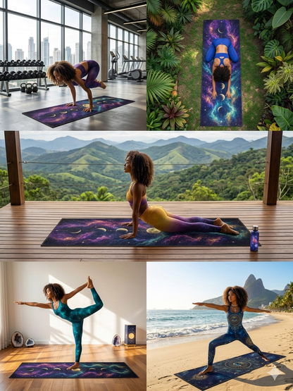 Premium Artistic Yoga Mat for Yoga, Pilates, Meditation & Home Fitness - Best Yoga Mats for Home Workouts