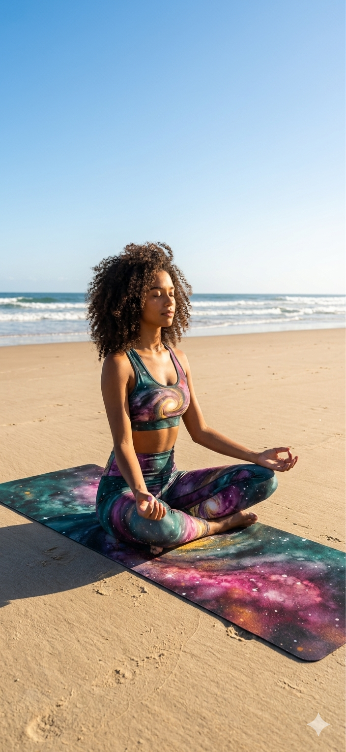 Galaxy Swirl Rubber Yoga Mat | Spiral Nebula Cosmic Design Printify