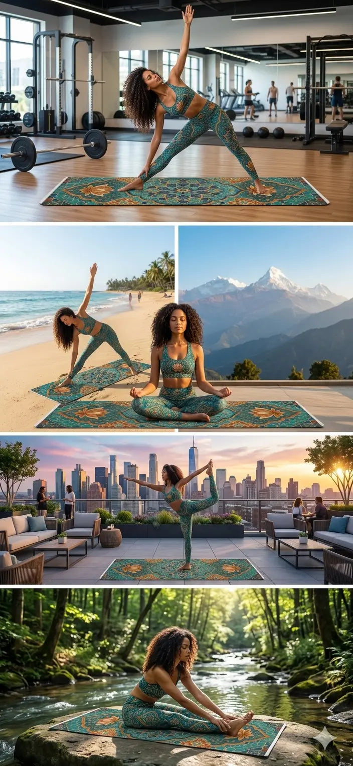 Aesthetic Yoga Mat, Workout Motivation Mat, Wellness Gift for Him or Her Printify