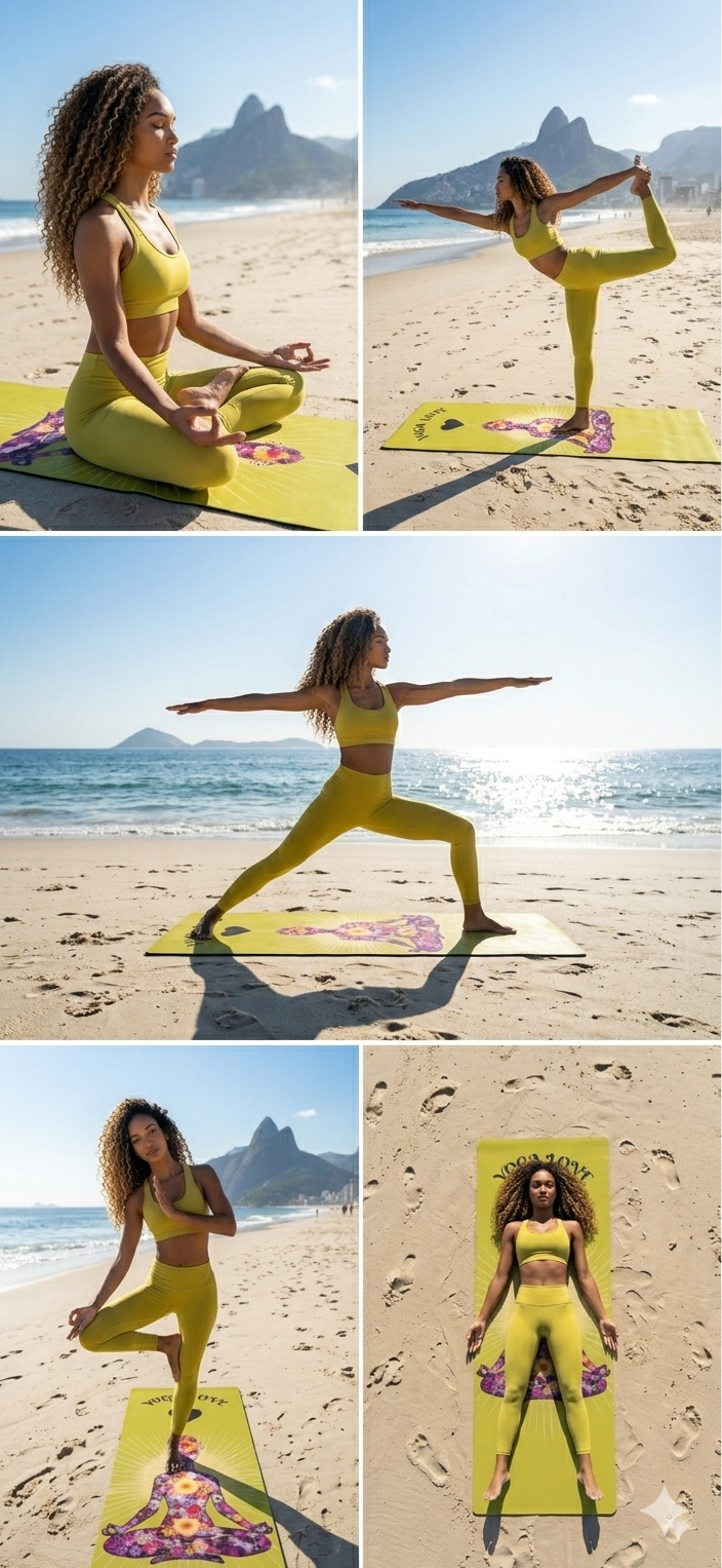 Floral Meditating Figure Yoga Love Foam Yoga Mat | Pink Chakra Design - Best Yoga Mats for Home Workouts