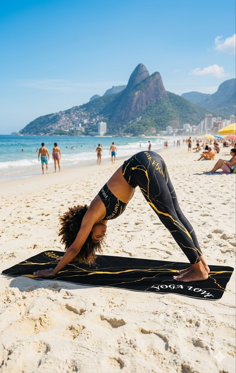 Printify non-slip yoga mat with thick padding, ideal for Pilates, exercise, and home workouts, featuring a stylish home decor design.