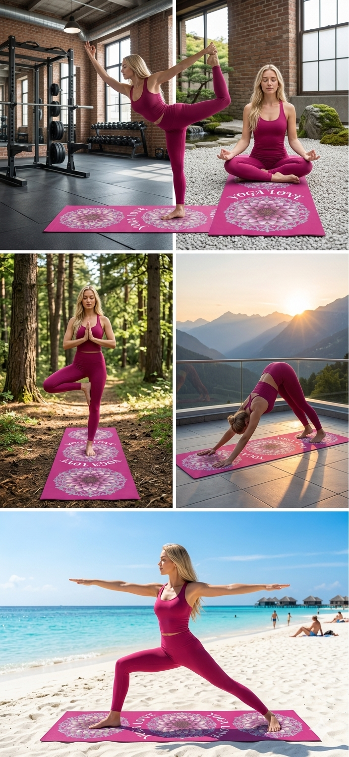 Yoga Mat | Nature-Inspired Exercise Mat, Non-Slip Yoga Equipment, Mindfulness Gift for Her Printify