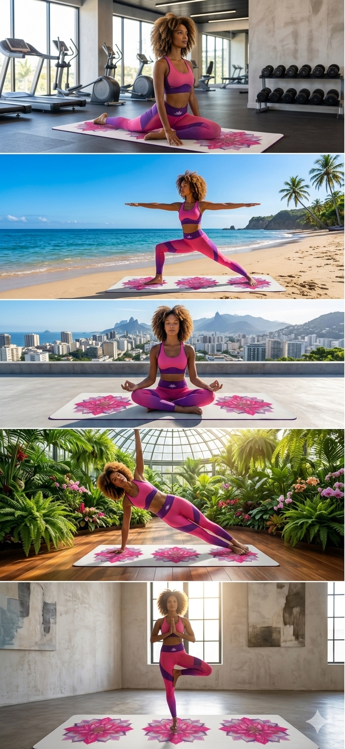 Lotus Bloom Yoga Mat | Inspirational Fitness Mat for Meditation, Pilates & Home Gym, Gift for Active Women - Best Yoga Mats for Home Workouts