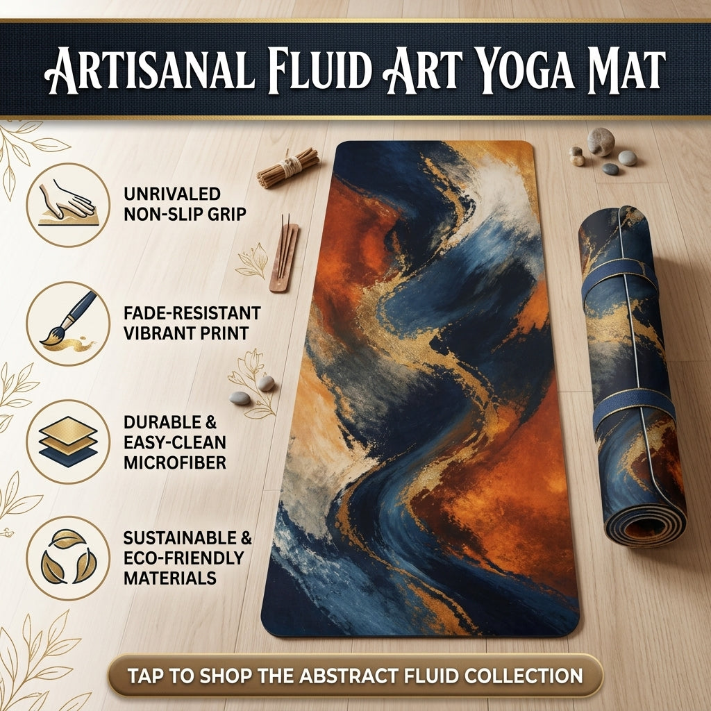 Personalized Non-Slip Yoga Mat | Custom Colorful Wave Design, Pilates, Home Gym Printify