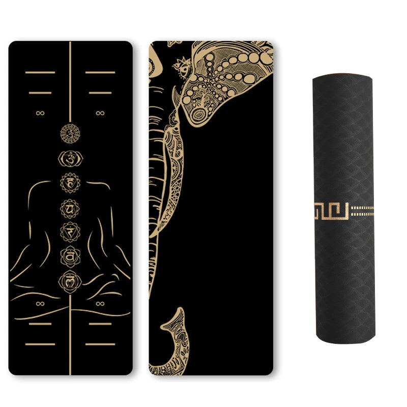 TPE Non-Slip Yoga Mat 6 mm – Body Alignment Fitness Pad