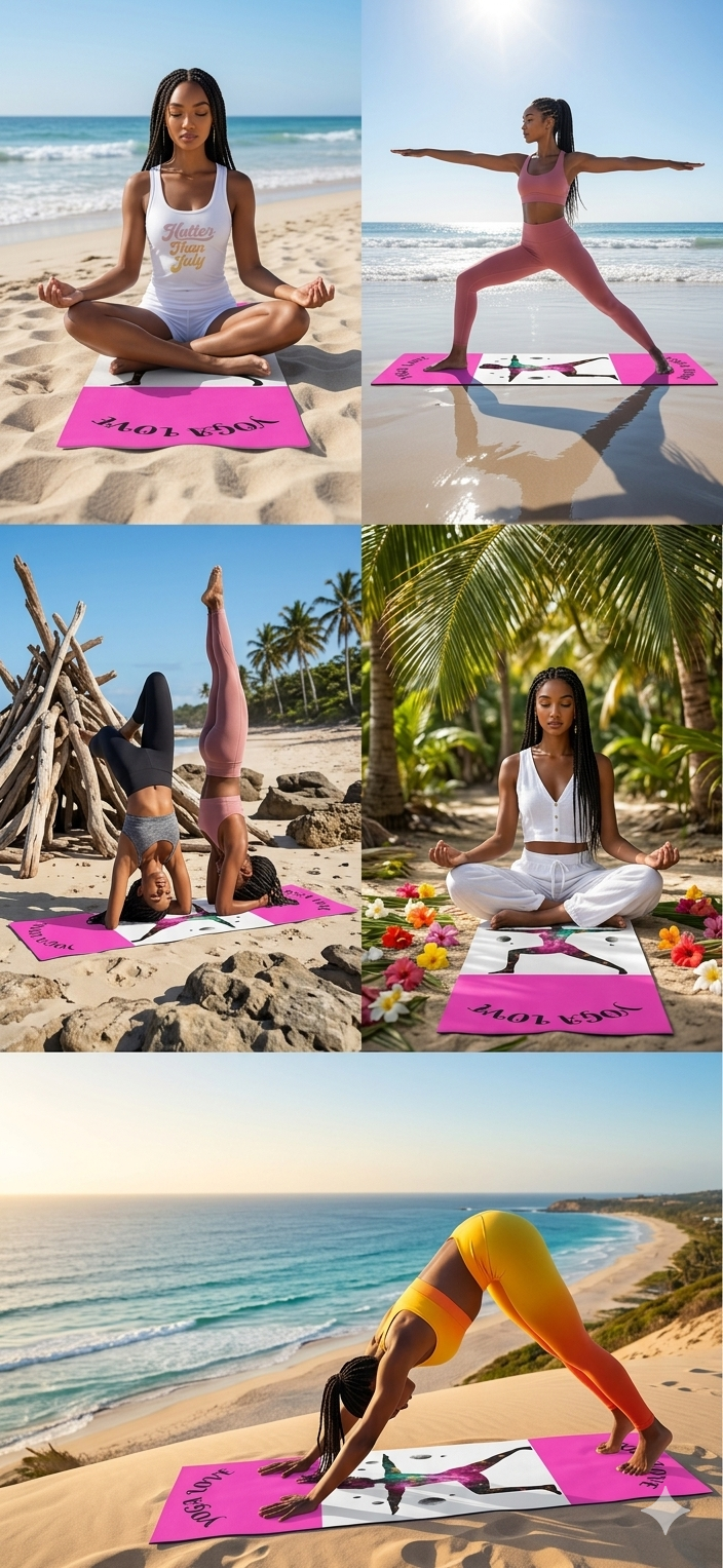 Galaxy Warrior Pose Foam Yoga Mat | Pink Yoga Love Design | Gift For Her Printify