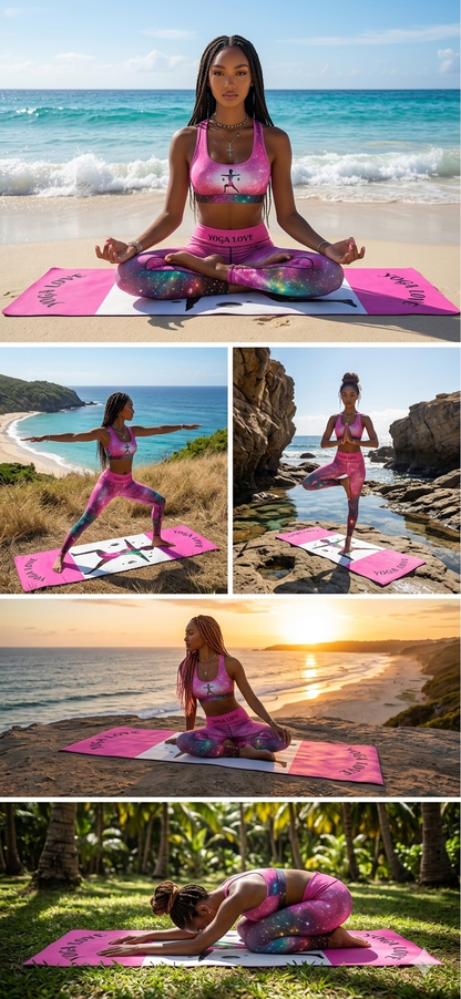 Galaxy Warrior Pose Foam Yoga Mat | Non-Slip Exercise Mat for Women | Yoga Gift - Best Yoga Mats for Home Workouts