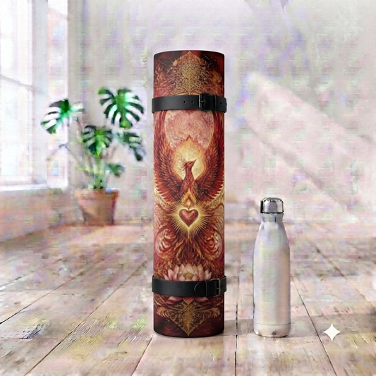 Phoenix Heart Lotus Foam Yoga Mat | Spiritual Chakra Alignment - Best Yoga Mats for Home Workouts