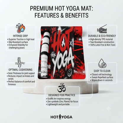 Non-Slip Graffiti Yoga Mat – Soft Suede, 3mm Travel-Ready - Best Yoga Mats for Home Workouts