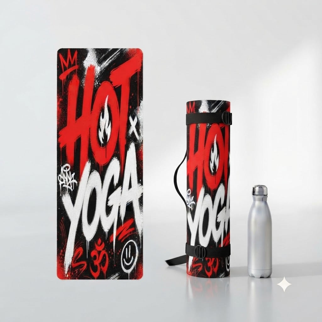 Non-Slip Graffiti Yoga Mat – Soft Suede, 3mm Travel-Ready - Best Yoga Mats for Home Workouts
