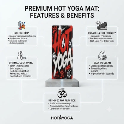 Non-Slip Graffiti Yoga Mat – Soft Suede, 3mm Travel-Ready - Best Yoga Mats for Home Workouts