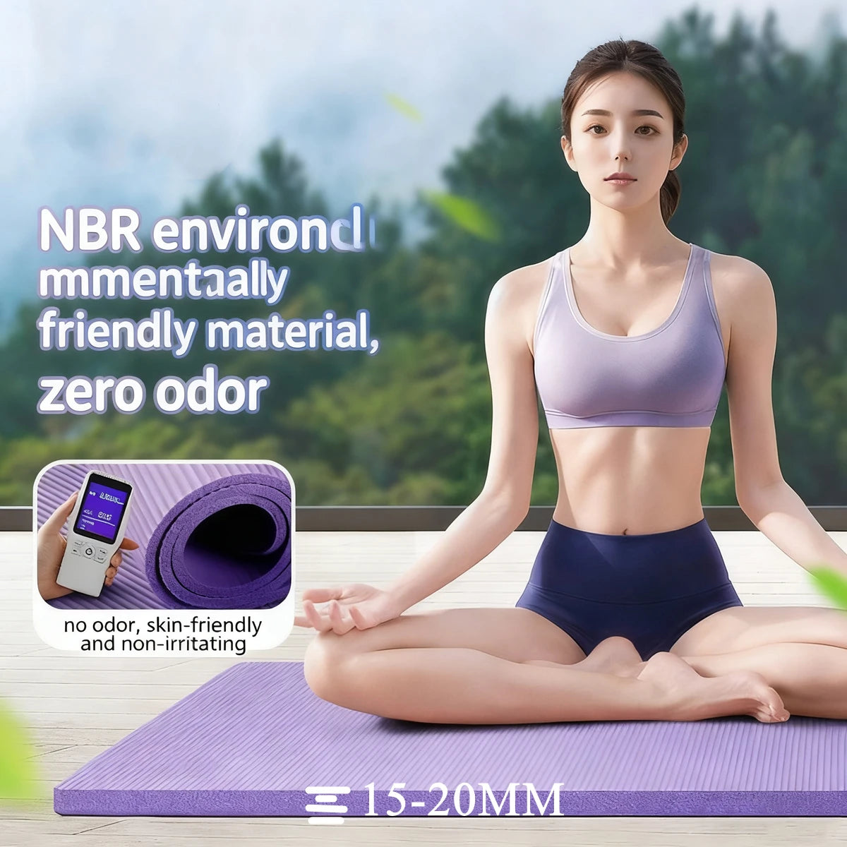 Thick NBR Yoga Mat – Extra Cushioning, Non-Slip Support