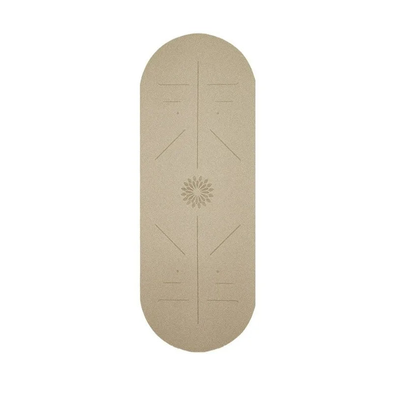 Natural Rubber Yoga Mat With Alignment Lines, Non-Slip