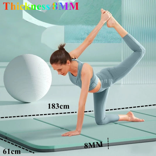 Foldable TPE yoga mat by Best Yoga Mats for Home Workouts, non-slip travel exercise pad, shown folded with textured surface