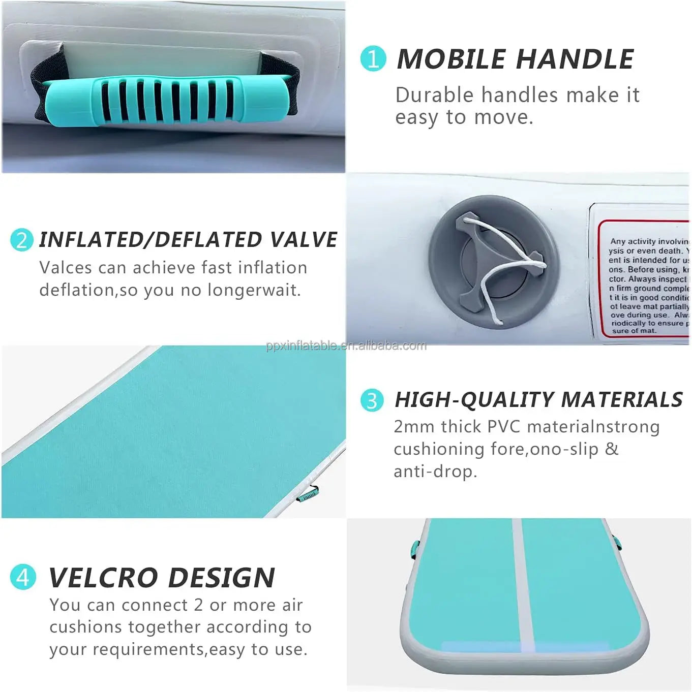 Inflatable Air Track Tumbling Mat For Gymnastics & Yoga
