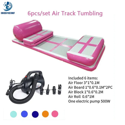Inflatable AirTrack Gymnastics Mat Set With Pump