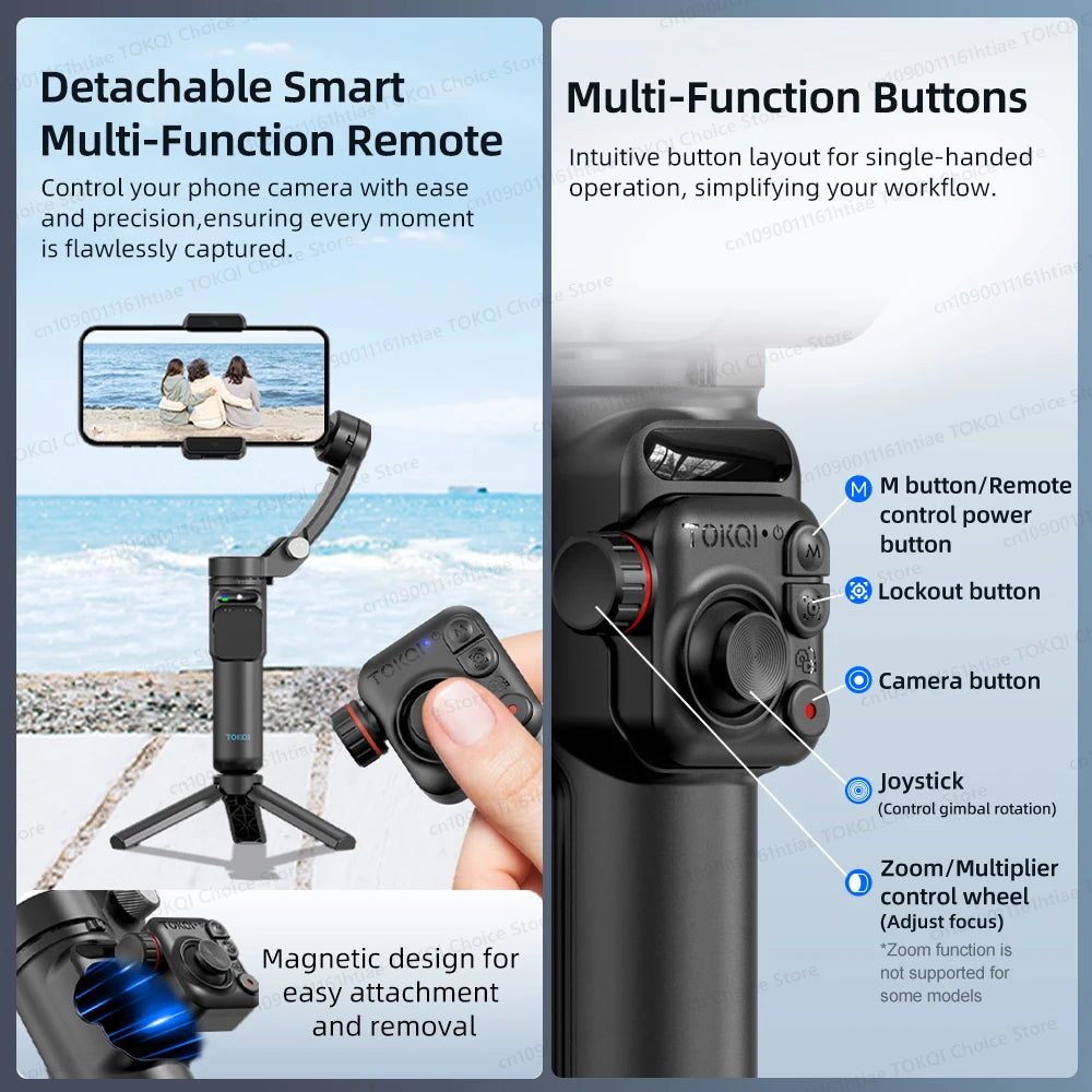 3-Axis Smartphone Gimbal Stabilizer – Foldable, App Control