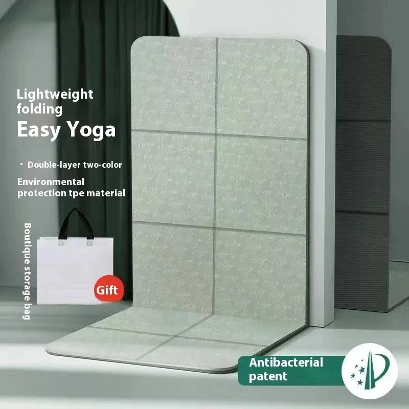 Foldable TPE Yoga Mat – Non-Slip Travel Exercise Pad