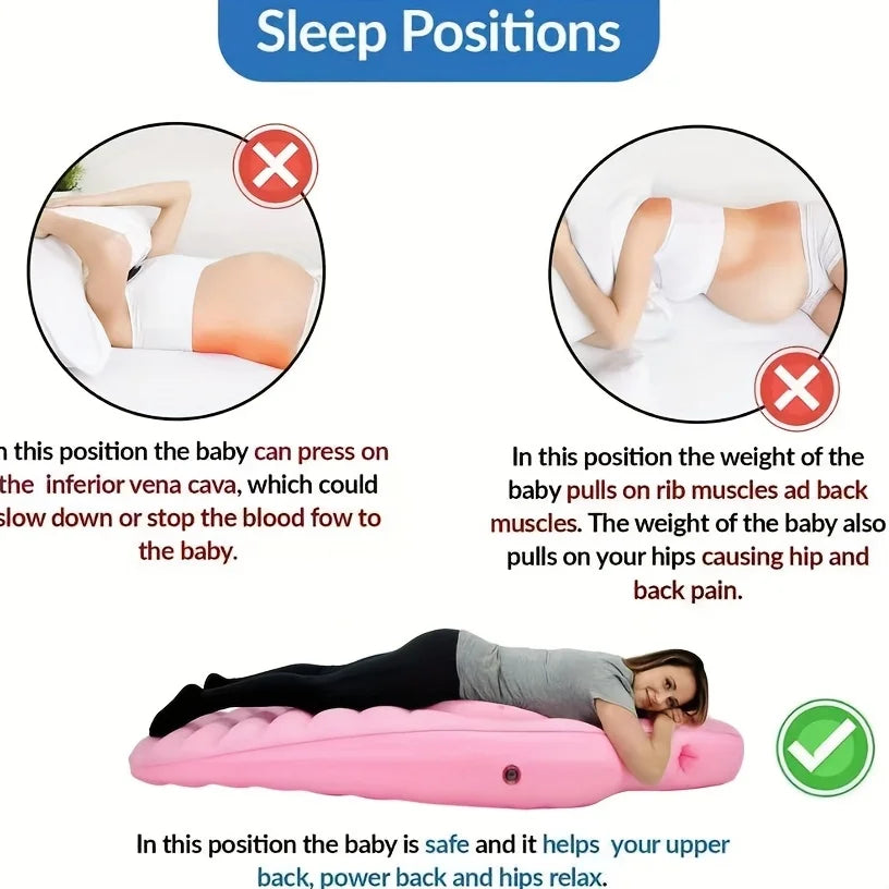 Inflatable Pregnancy Yoga Mat PVC Portable Sleeping Pad