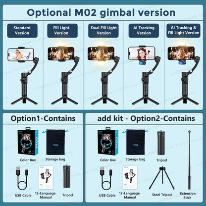 3-Axis Smartphone Gimbal Stabilizer – Foldable, App Control