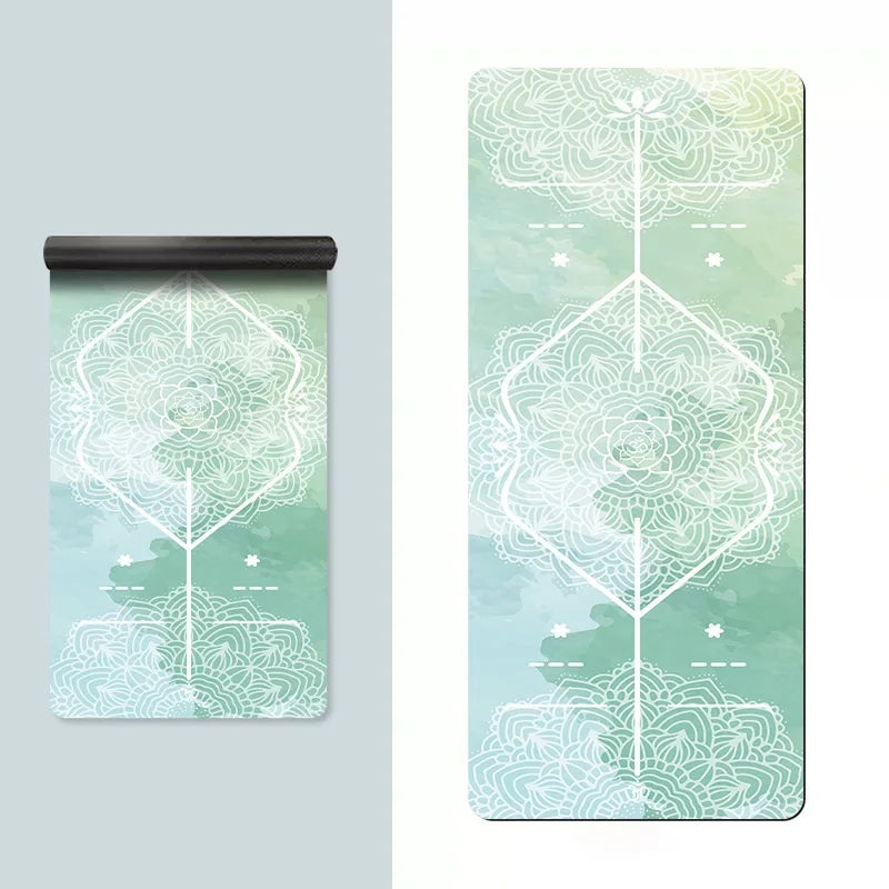 Ultra-thin suede rubber yoga mat from Best Yoga Mats for Home Workouts, non-slip and foldable for easy storage and practice.